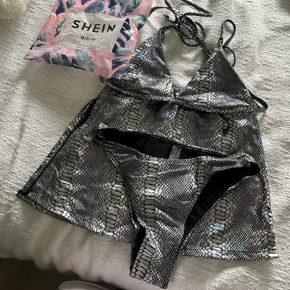 SHEIN 3pack Metallic Halter Bikini  Small - Picture 5 of 5